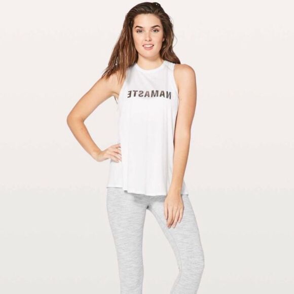 LULULEMON | All Tied Up Expression Tank Top Namaste Silver Women’s Size M 8-10 - Picture 1 of 13